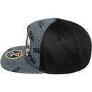 TOP LEVEL : SKULL | Front-raised Three Skulls Embroidery with Trippy Skull Print Design Snapback Cap