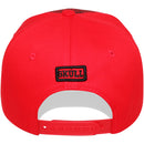 TOP LEVEL : SKULL | Front-raised Three Skulls Embroidery with Trippy Skull Print Design Snapback Cap