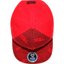 TOP LEVEL : SKULL | Front-raised Three Skulls Embroidery with Trippy Skull Print Design Snapback Cap
