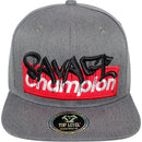 TOP LEVEL : SAVAGE CHAMPION | Front Raised Verbiage Design Snapback Cap
