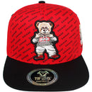 TOP LEVEL : SAVAGE | Bear Character Embroidery All-over Print Design Snapback Cap
