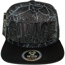 TOP LEVEL : SAVAGE | Verbiage with Marble Pattern Print Design Snapback Cap