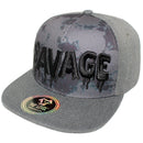 TOP LEVEL : SAVAGE | Front-raised Verbiage Design with Dripping Detail & Tie-dye Print Design Snapback Cap