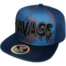 TOP LEVEL : SAVAGE | Front-raised Verbiage Design with Dripping Detail & Tie-dye Print Design Snapback Cap