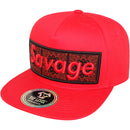 TOP LEVEL : SAVAGE | Front-raised Savage Verbiage Embroidery Design Snapback Cap