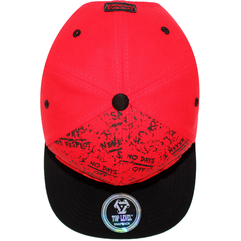 TOP LEVEL : SAVAGE | Front-raised Verbiage Embroidery with Street Graffiti Print Design Snapback Cap