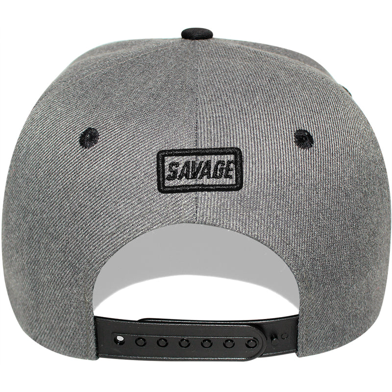 TOP LEVEL : SAVAGE | Front-raised Verbiage Embroidery with Cotton Patch Design Snapback Cap
