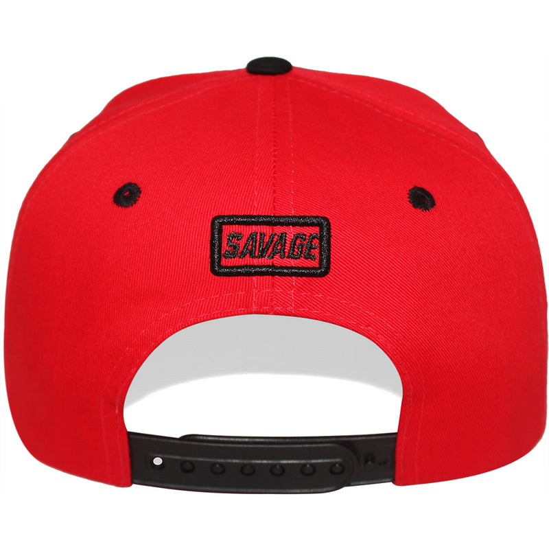 TOP LEVEL : SAVAGE | Front-raised Verbiage Embroidery with Cotton Patch Design Snapback Cap