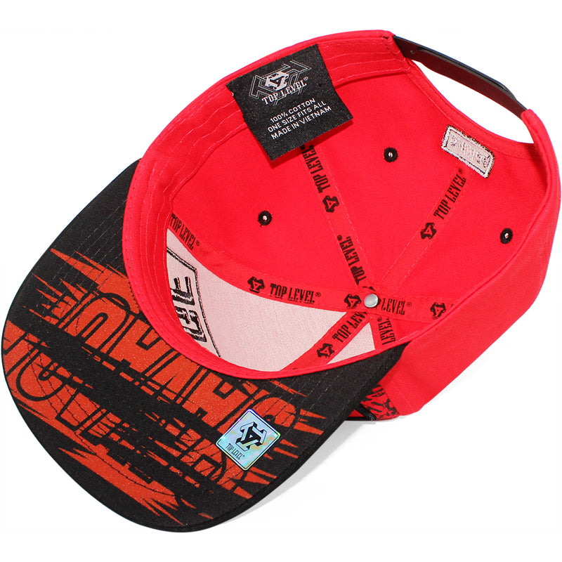 TOP LEVEL : SAVAGE | Front-raised Verbiage Embroidery with Cotton Patch Design Snapback Cap