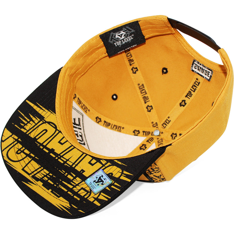 TOP LEVEL : SAVAGE | Front-raised Verbiage Embroidery with Cotton Patch Design Snapback Cap