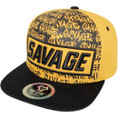 TOP LEVEL : SAVAGE | Front-raised Verbiage Embroidery with Cotton Patch Design Snapback Cap