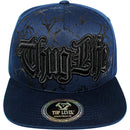 TOP LEVEL : THUG LIFE | Verbiage Design with Marble Print Design Snapback Cap