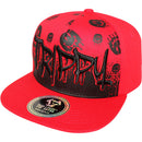 TOP LEVEL : TRIPPY | Verbiage with Drippin' Smiley Face Print Design Snapback Cap
