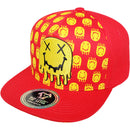 TOP LEVEL : SMILE | Drippin' Smiley Face with All-over Print Design Snapback Cap