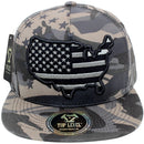 TOP LEVEL : USA | Map with Flag Design Snapback Cap
