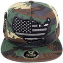 TOP LEVEL : USA | Map with Flag Design Snapback Cap