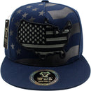 TOP LEVEL : USA | Map with Flag Design Snapback Cap
