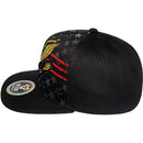 TOP LEVEL : USA | Embroidered Gold American Bald Eagle Emblem & Red Stripes Design Snapback Cap