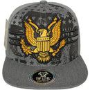 TOP LEVEL : USA | Embroidered Gold American Bald Eagle Emblem Design Snapback Cap