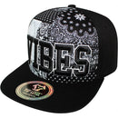 TOP LEVEL : VIBES | Front Raised Embroidery & All-over Bandana Print Design Snapback Cap