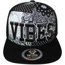 TOP LEVEL : VIBES | Front Raised Embroidery & All-over Bandana Print Design Snapback Cap