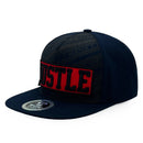 TOP LEVEL : HUSTLE | Red Patch Design Snapback Cap