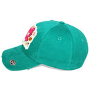 4350 DISTRICT : T13 | Beach Please Front-raised Verbiage Embroidery with Oxford Fabric Patch Design Vintage Baseball Cap
