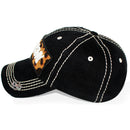 4350 DISTRICT : T13 | Bad Hair Day Leopard Fabric Patch Design Vintage Baseball Cap