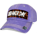 4350 DISTRICT : T13 | Bad Hair Day Leopard Fabric Patch Design Vintage Baseball Cap