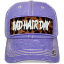 4350 DISTRICT : T13 | Bad Hair Day Leopard Fabric Patch Design Vintage Baseball Cap