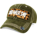 4350 DISTRICT : T13 | Bad Hair Day Leopard Fabric Patch Design Vintage Baseball Cap