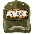 4350 DISTRICT : T13 | Bad Hair Day Leopard Fabric Patch Design Vintage Baseball Cap