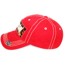 4350 DISTRICT : T13 | Bad Hair Day Leopard Fabric Patch Design Vintage Baseball Cap