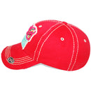 4350 DISTRICT : T13 | Dog Mom Front-raised Verbiage with Flower Embroidery Patch Design Vintage Baseball Cap
