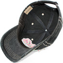 4350 DISTRICT : T13 | Dog Mom Front-raised Verbiage with Flower Embroidery Patch Design Vintage Baseball Cap