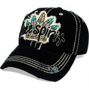 4350 DISTRICT : T13 | Free Spirit Front-raised Verbiage Design Vintage Baseball Cap