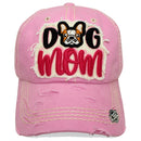 4350 DISTRICT : T13 | Dog Mom Front-raised Verbiage with Cute Dog Embroidery Design Vintage Baseball Cap