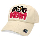 4350 DISTRICT : T13 | Dog Mom Front-raised Verbiage with Cute Dog Embroidery Design Vintage Baseball Cap