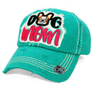 4350 DISTRICT : T13 | Dog Mom Front-raised Verbiage with Cute Dog Embroidery Design Vintage Baseball Cap