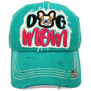 4350 DISTRICT : T13 | Dog Mom Front-raised Verbiage with Cute Dog Embroidery Design Vintage Baseball Cap