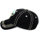 4350 DISTRICT : T13 | Free Spirit Front-raised Verbiage & Texas Cowboy with Bull Embroidery Design Vintage Baseball Cap