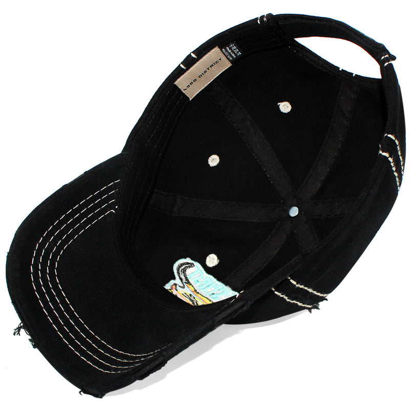 4350 DISTRICT : T13 | Free Spirit Front-raised Verbiage & Texas Cowboy with Bull Embroidery Design Vintage Baseball Cap