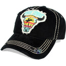 4350 DISTRICT : T13 | Free Spirit Front-raised Verbiage & Texas Cowboy with Bull Embroidery Design Vintage Baseball Cap