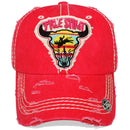 4350 DISTRICT : T13 | Free Spirit Front-raised Verbiage & Texas Cowboy with Bull Embroidery Design Vintage Baseball Cap