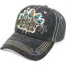 4350 DISTRICT : T13 | Free Spirit Front-raised Verbiage Design Vintage Baseball Cap