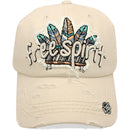 4350 DISTRICT : T13 | Free Spirit Front-raised Verbiage Design Vintage Baseball Cap