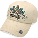 4350 DISTRICT : T13 | Free Spirit Front-raised Verbiage Design Vintage Baseball Cap