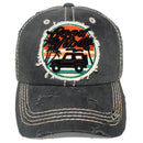 4350 DISTRICT : T13 | Good Vibes Only Front-raised Verbiage Design Vintage Baseball Cap