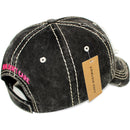 4350 DISTRICT : T13 | Boat Hair Don't Care Verbiage Design with Oxford Fabric Patch Design Vintage Baseball Cap