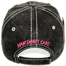 4350 DISTRICT : T13 | Boat Hair Don't Care Verbiage Design with Oxford Fabric Patch Design Vintage Baseball Cap